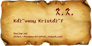 Kövesy Kristóf névjegykártya