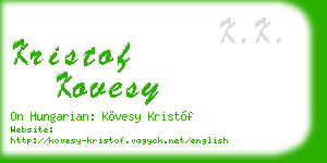 kristof kovesy business card