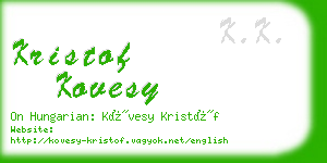 kristof kovesy business card